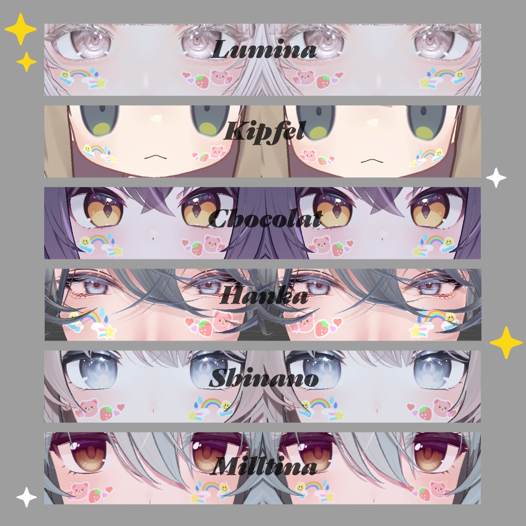 ステッカー風フェイスタトゥー【11Avatar対応】