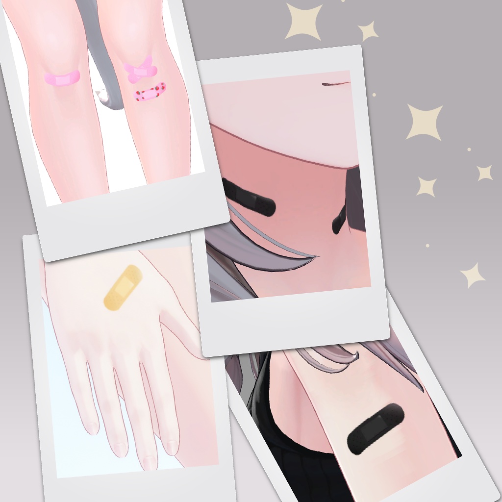 絆創膏(首・腕・足)テクスチャ―セット【10Avatar対応】