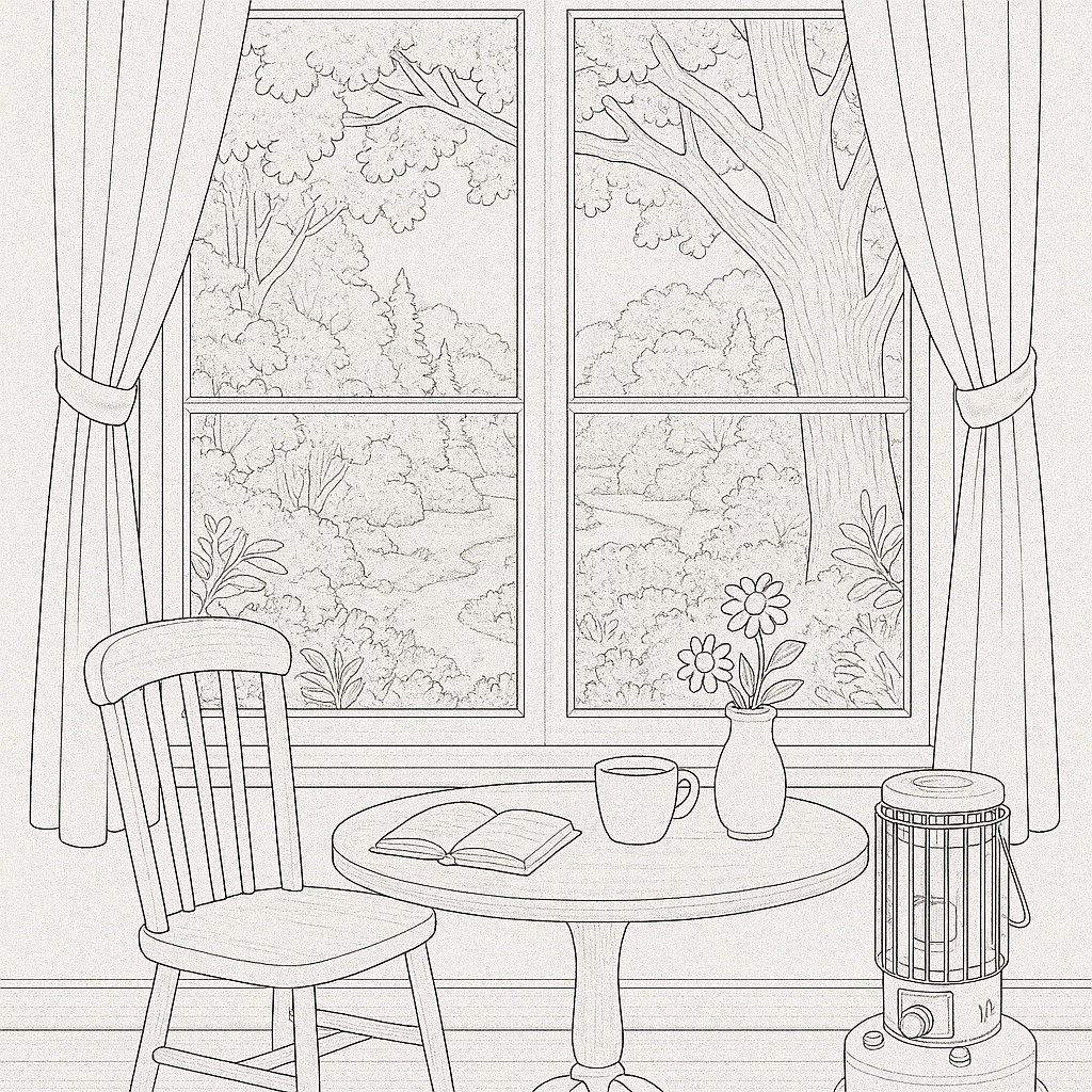 Tsuki Cafe 塗り絵シリーズ 第1巻『喫茶店の窓辺』