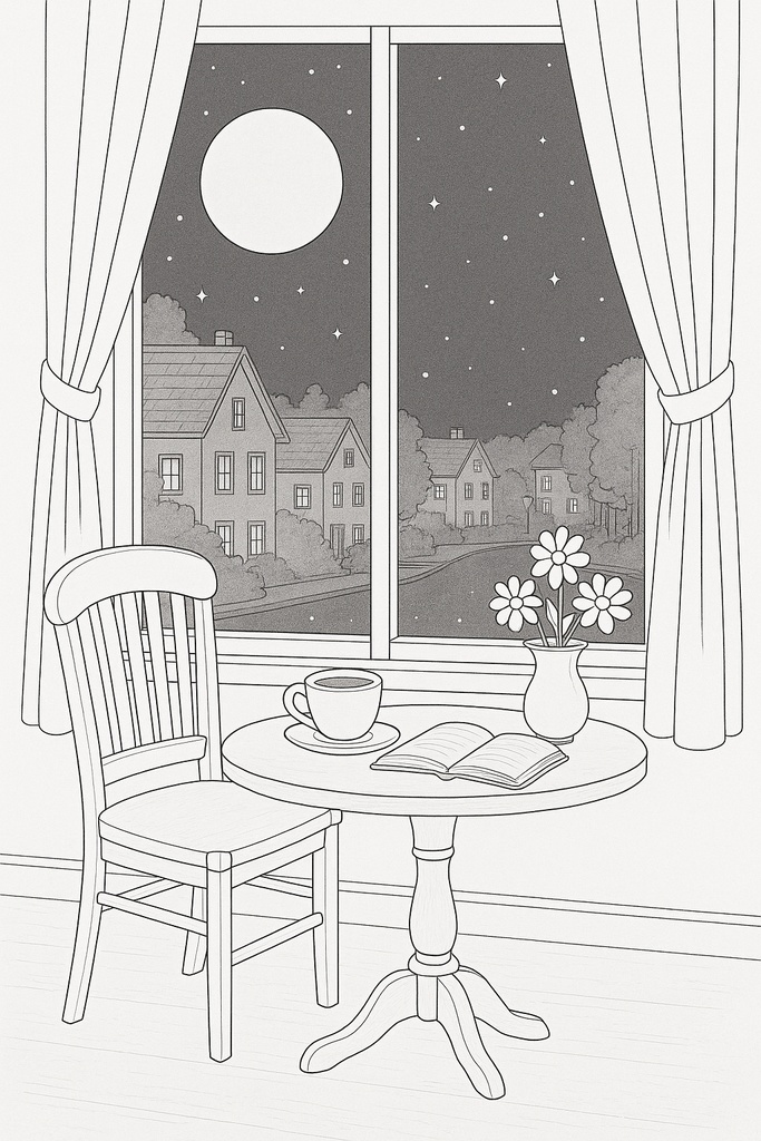 Tsuki Cafe 塗り絵シリーズ 第2巻 〜夜のカフェと月〜