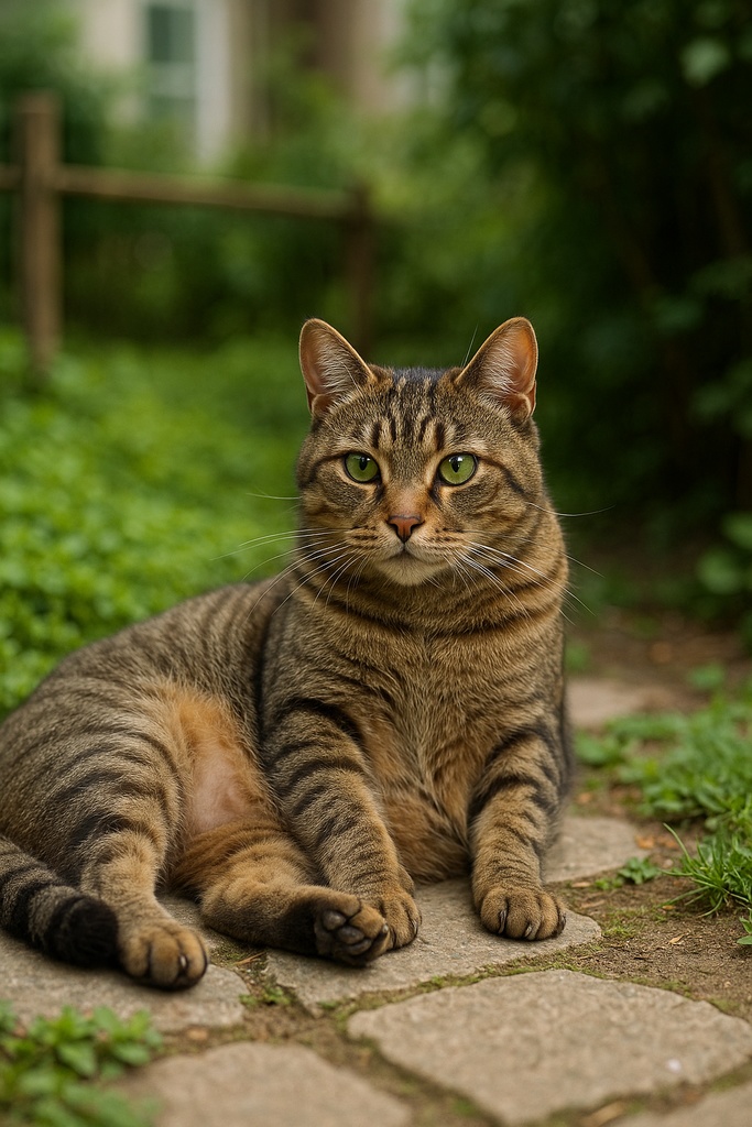 凛々しい表情のキジトラ猫