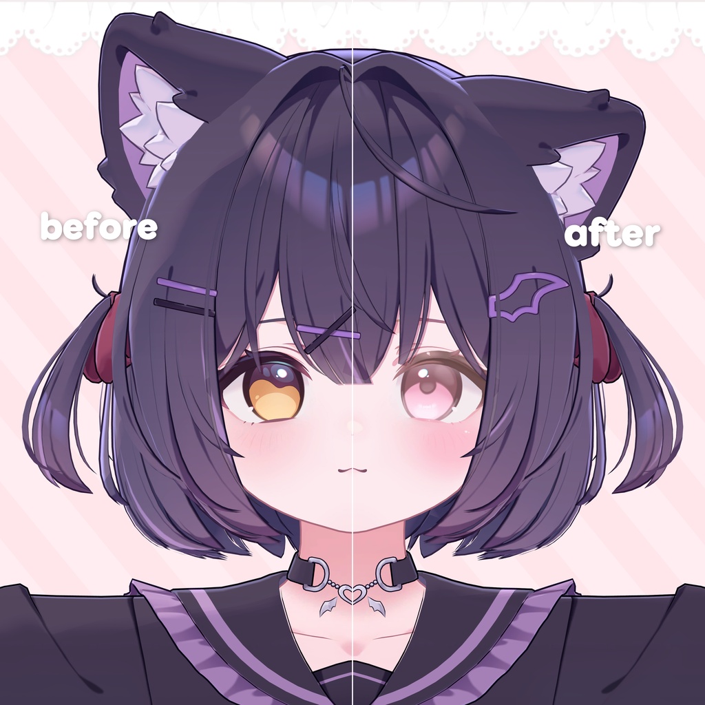 【Chocolat対応】Kyurux2Eye&Makeup texture+Face animation