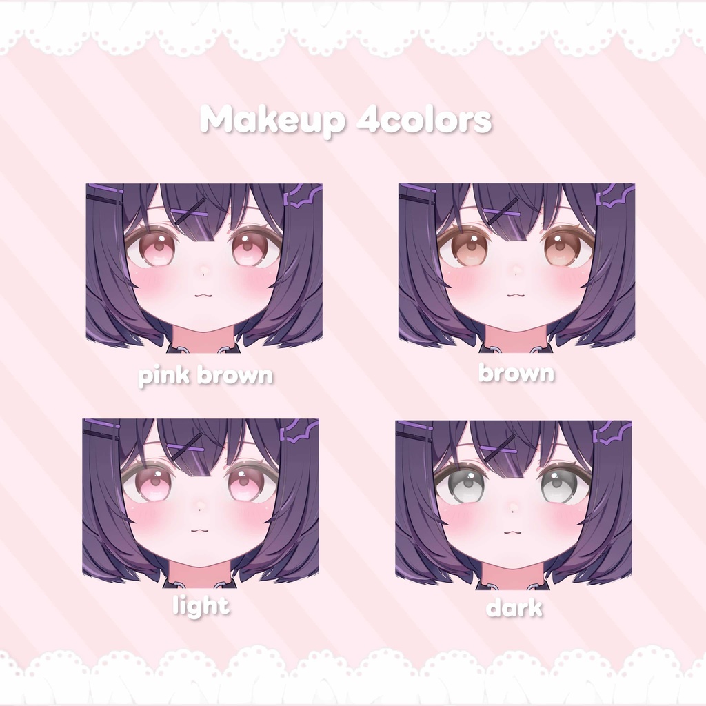 【Chocolat対応】Kyurux2Eye&Makeup texture+Face animation
