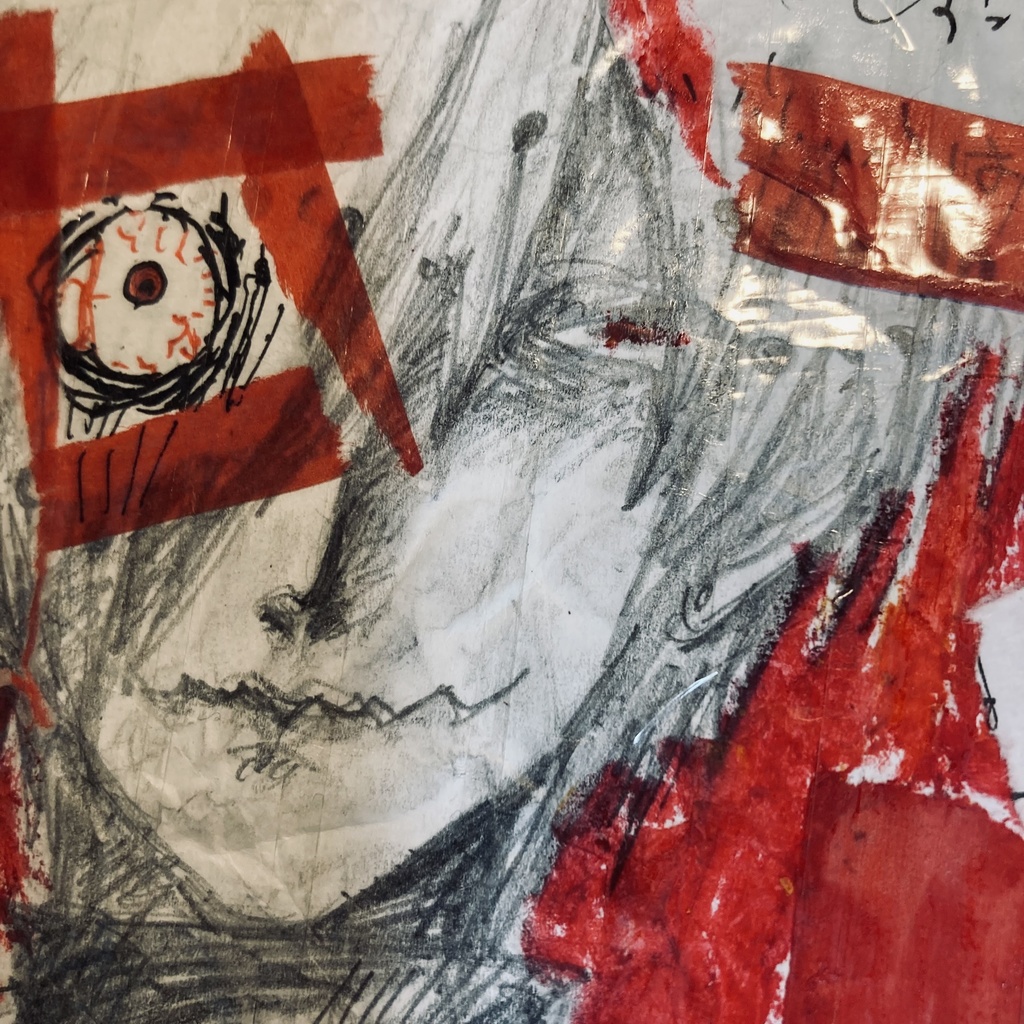 【原画色紙】旱、訴え、火。