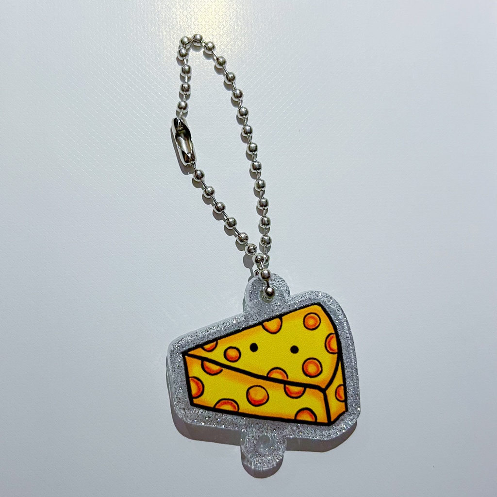 チーズつながるアクリルキーホルダー