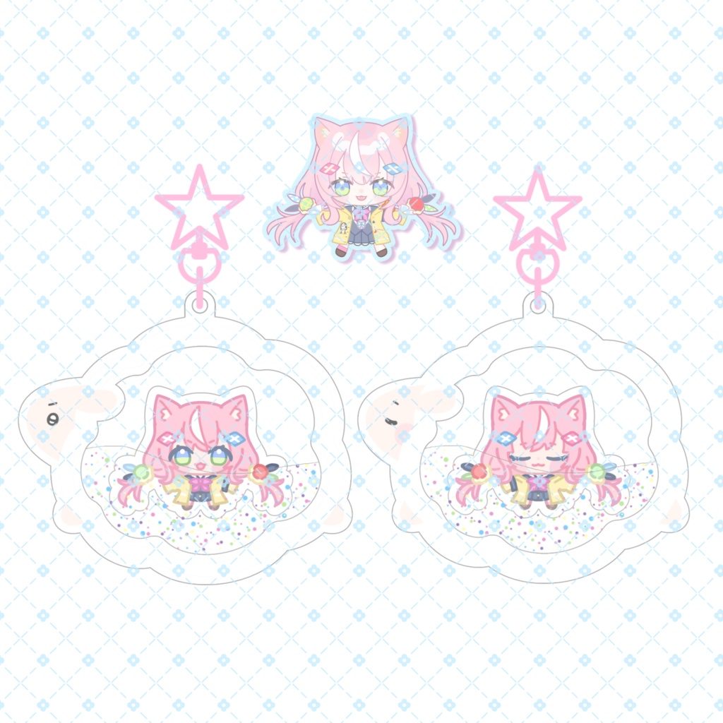 【非公式】ヤン・ナリ オイルグリッターアクキー＆クリアステッカーセット