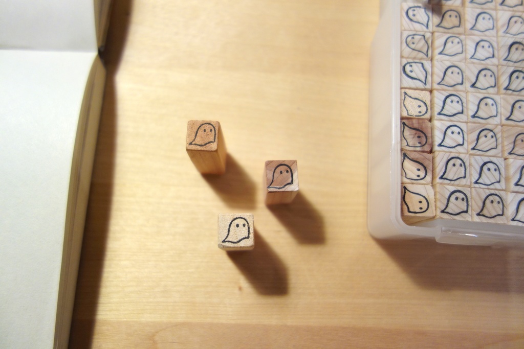 おばけパズルのスタンプ 10x10mm1本・6x6mm1本の2本セット