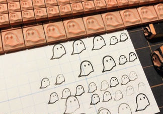 おばけパズルのスタンプ 10x10mm1本・6x6mm1本の2本セット