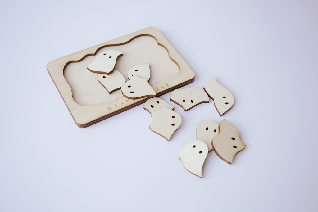 はがきサイズ おばけパズル (シナ合板4mm厚)