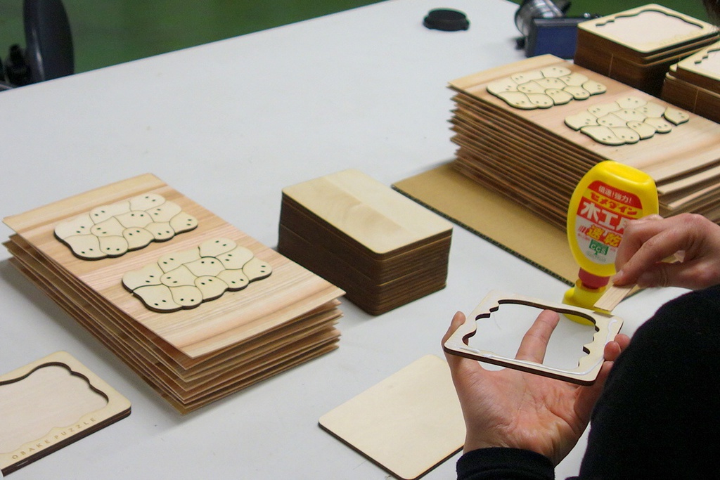 はがきサイズ おばけパズル (シナ合板4mm厚)