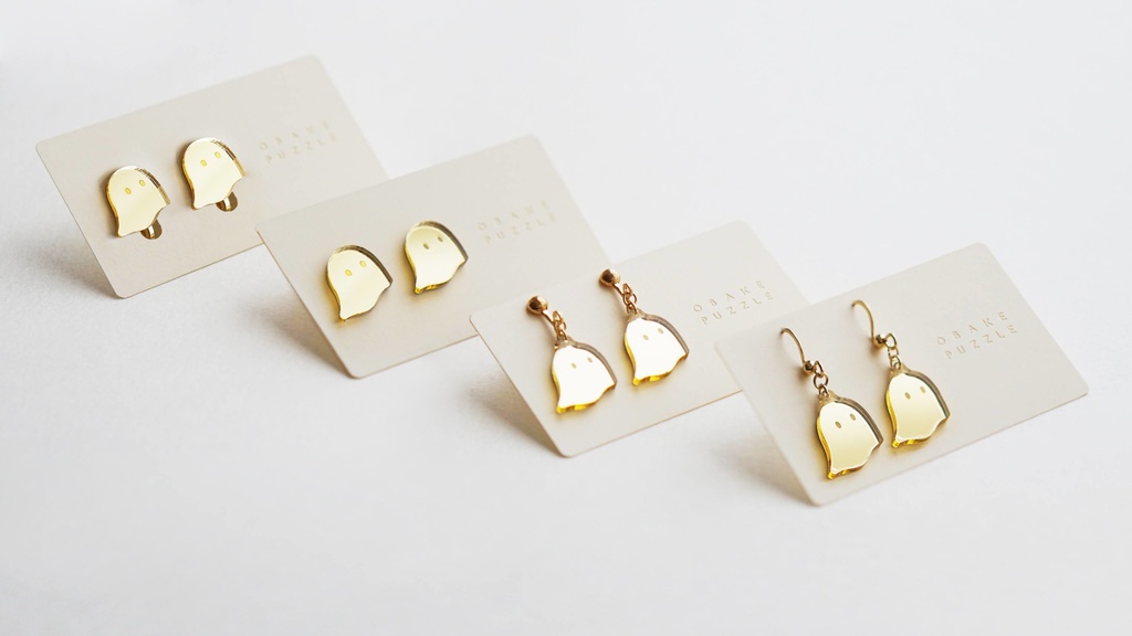 おばけパズルのピアス・イヤリング / ゴールド