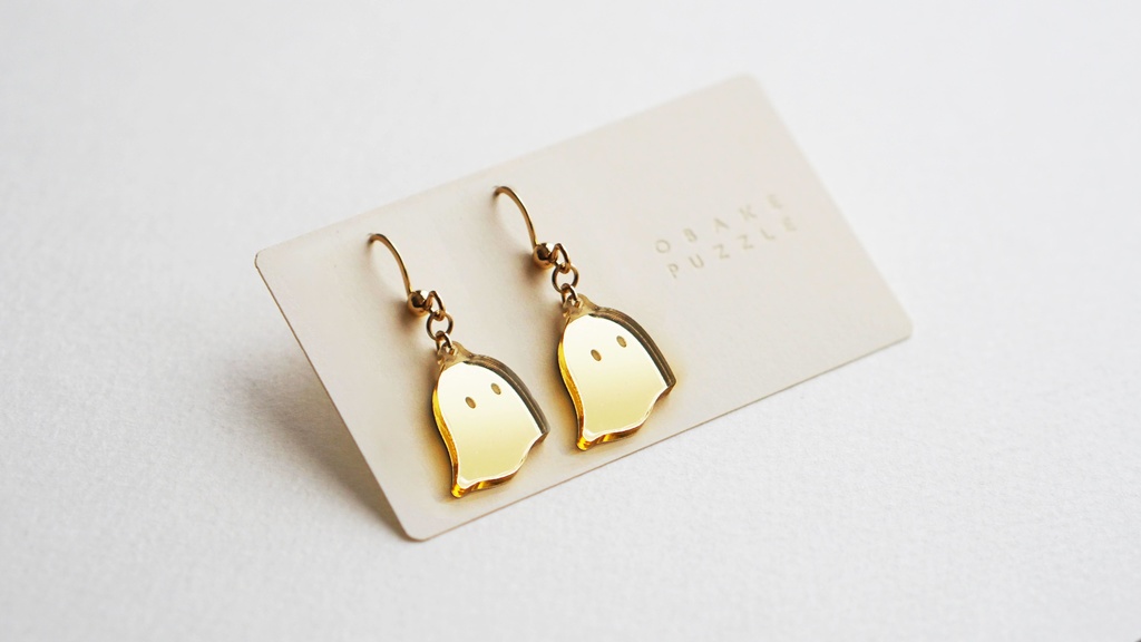 おばけパズルのピアス・イヤリング / ゴールド