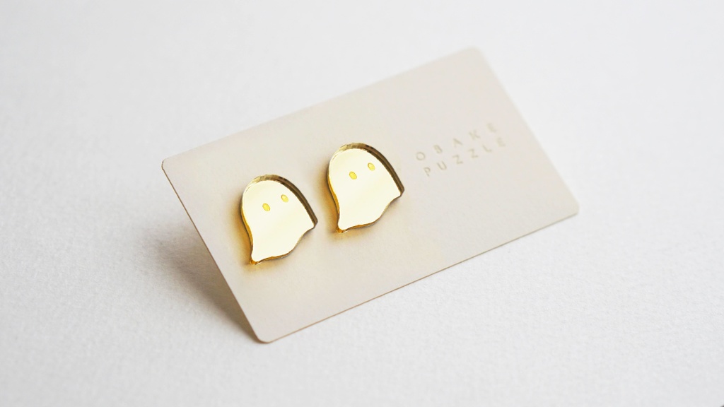 おばけパズルのピアス・イヤリング / ゴールド