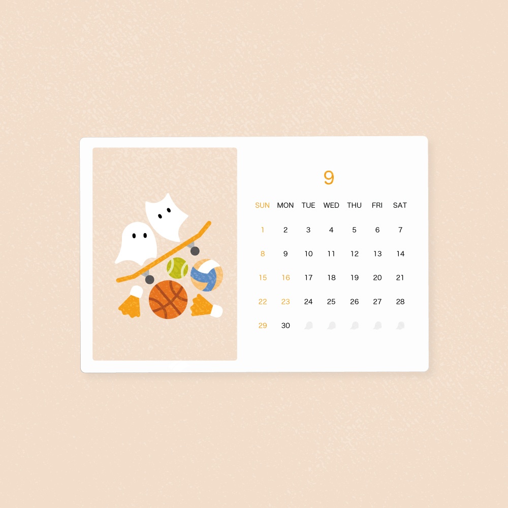 【完売】おばけパズルのカレンダーセット 2024(8〜12月)