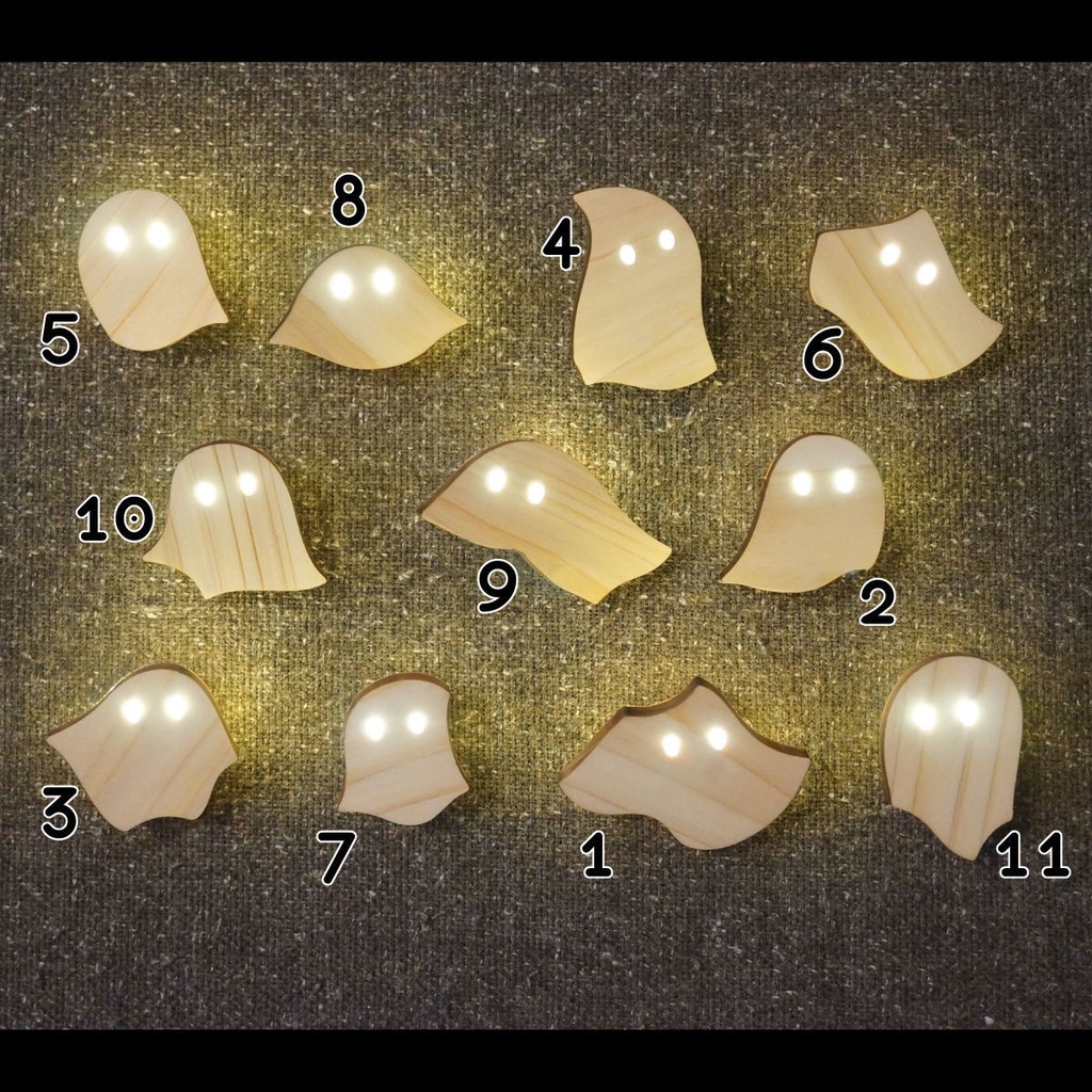 おばけパズルのLEDバッジ HINOKI