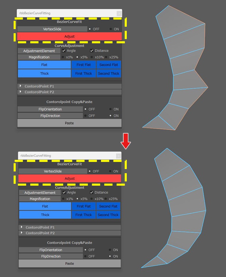 【mel】BezierCurveFittingTool