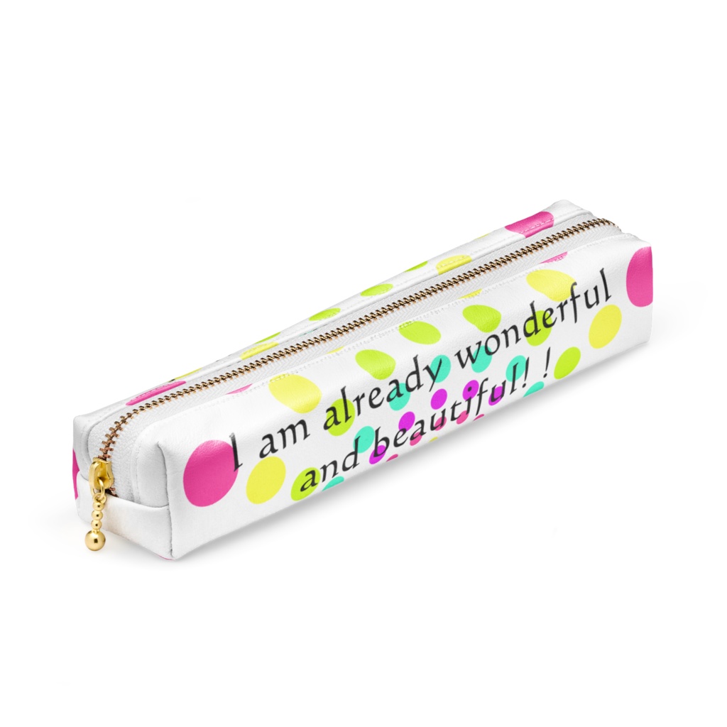 ドット柄 love&peace ペンケース