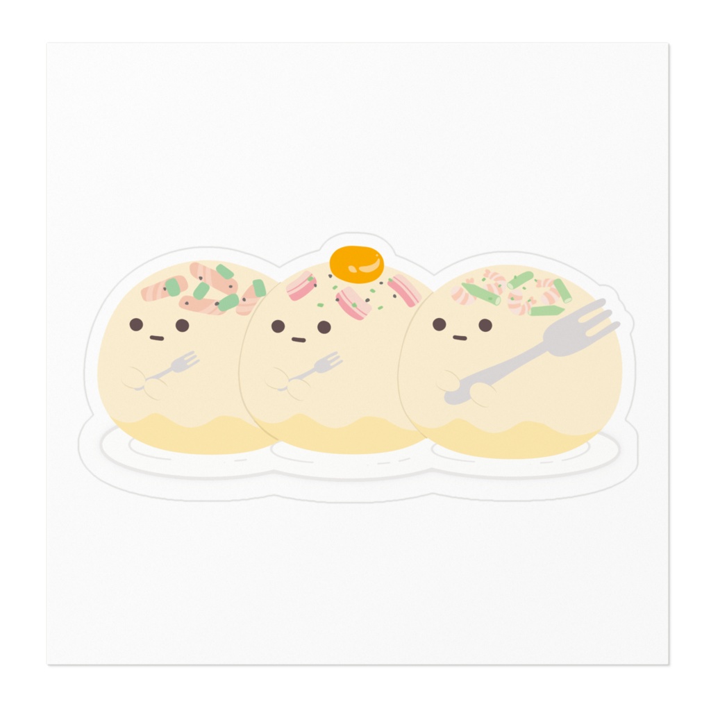 クリームパスタのステッカー