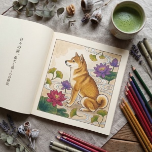 【全52イラスト収録】豆柴・豆ちゃんのツンデレ禅ぬりえ:フルパッケージ版(PDF)