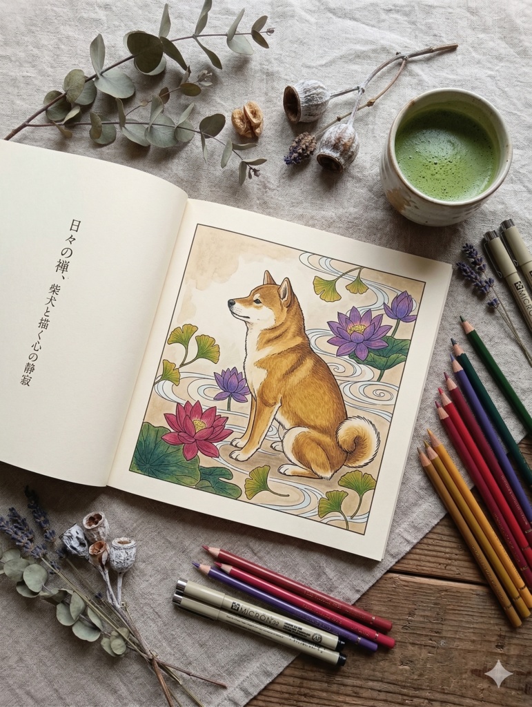 日本の風景 禅ぬりえ 5枚セット【PDFダウンロード版】