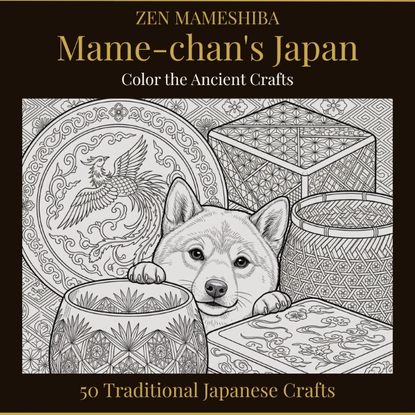 豆ちゃんの日本伝統工芸塗り絵 — お試し5枚セット