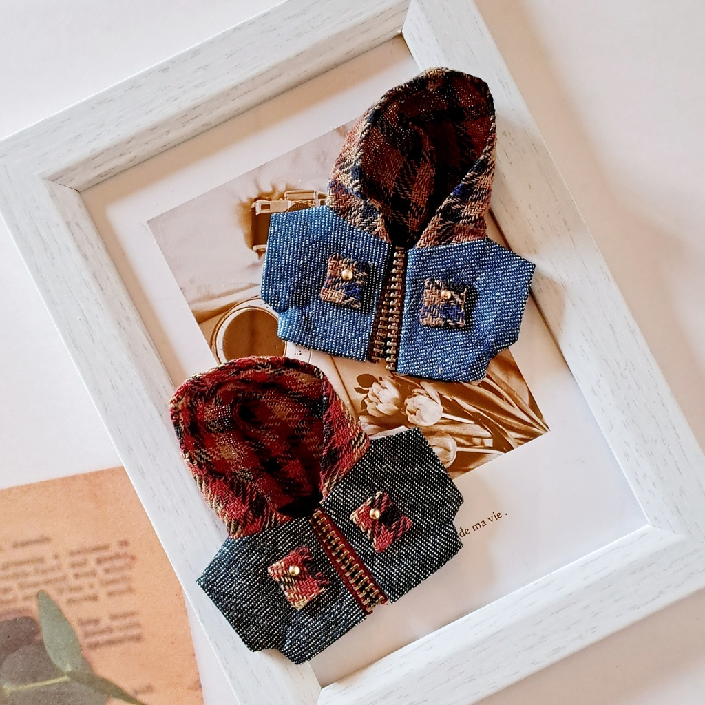 チェックフードジャケット