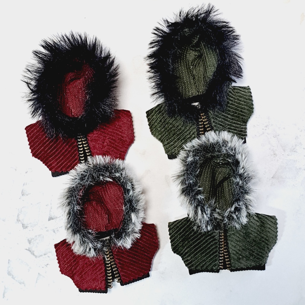 ファー付きフードコーデュロイアウター