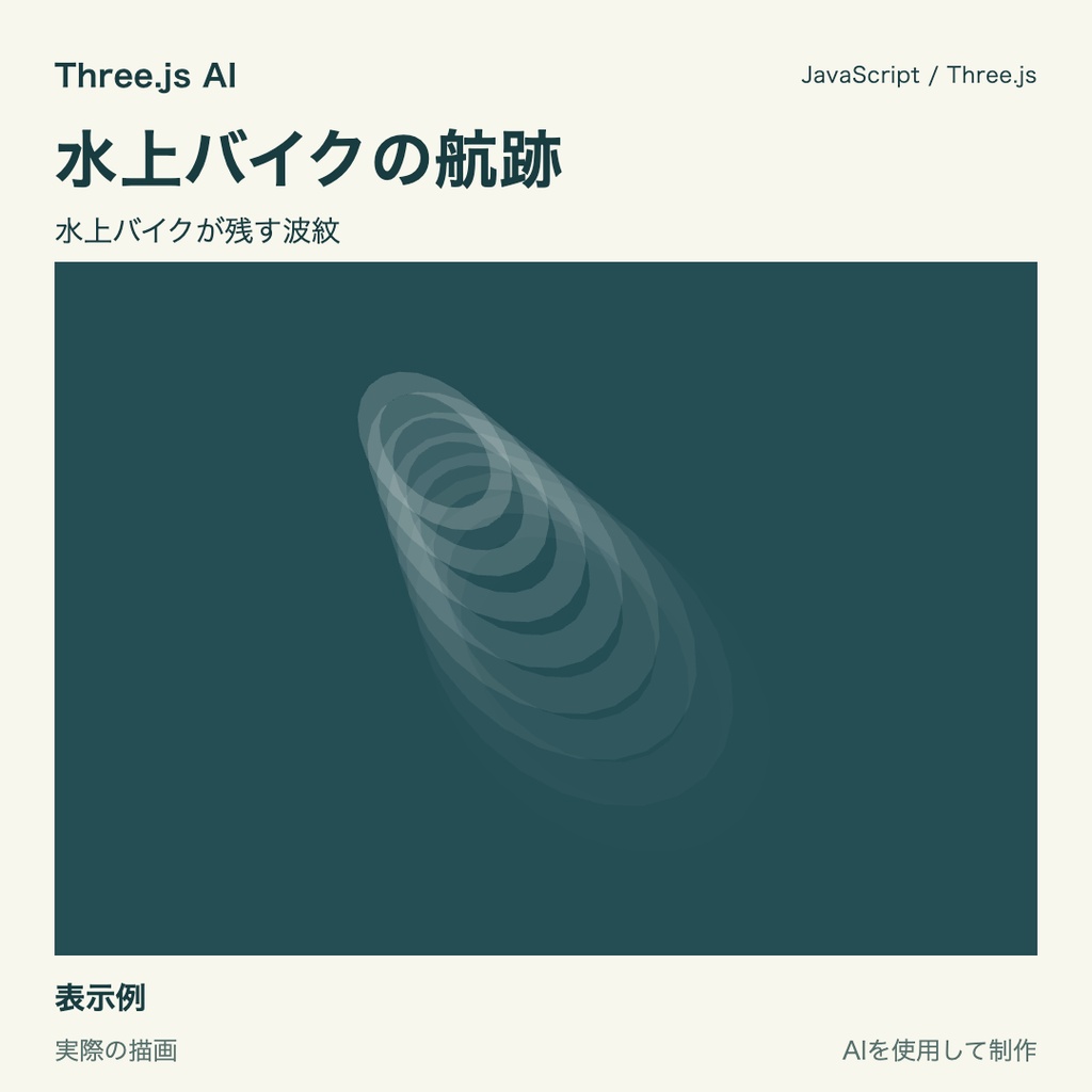 【100円】Three.js用 水上バイクと浮遊・獲得表示|JS・動作確認HTML付き|AI生成・AI利用可
