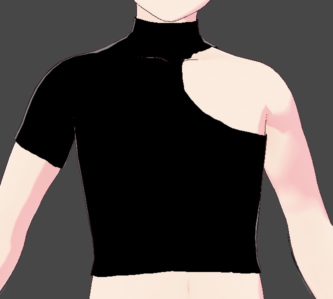 Vroid Sleeve Cut Out Crop Top