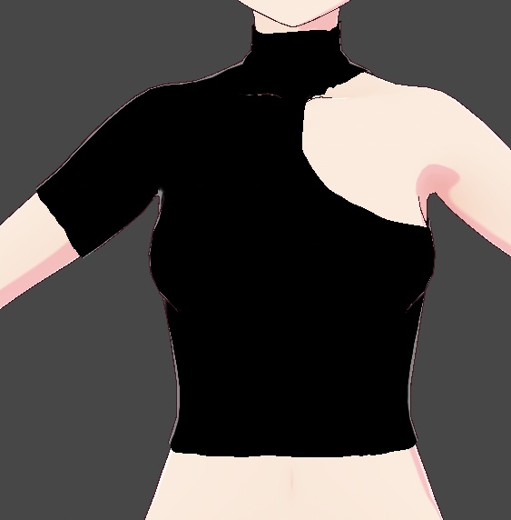 Vroid Sleeve Cut Out Crop Top