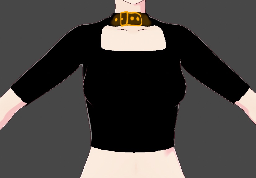 Vroid Square Chest Cut Out Halter Crop Top