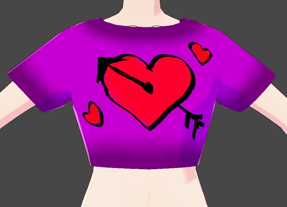 Vroid Love Struck Crop Top