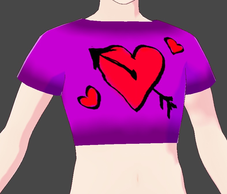 Vroid Love Struck Crop Top