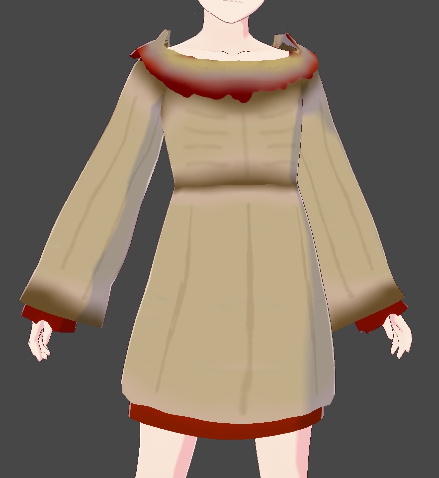 Vroid Ribbed Dirty Dress
