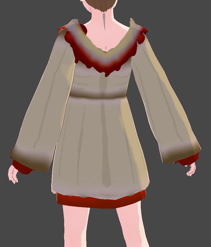 Vroid Ribbed Dirty Dress