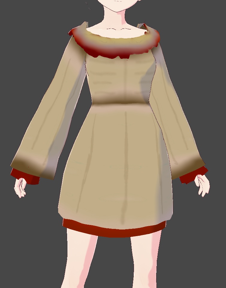 Vroid Ribbed Dirty Dress