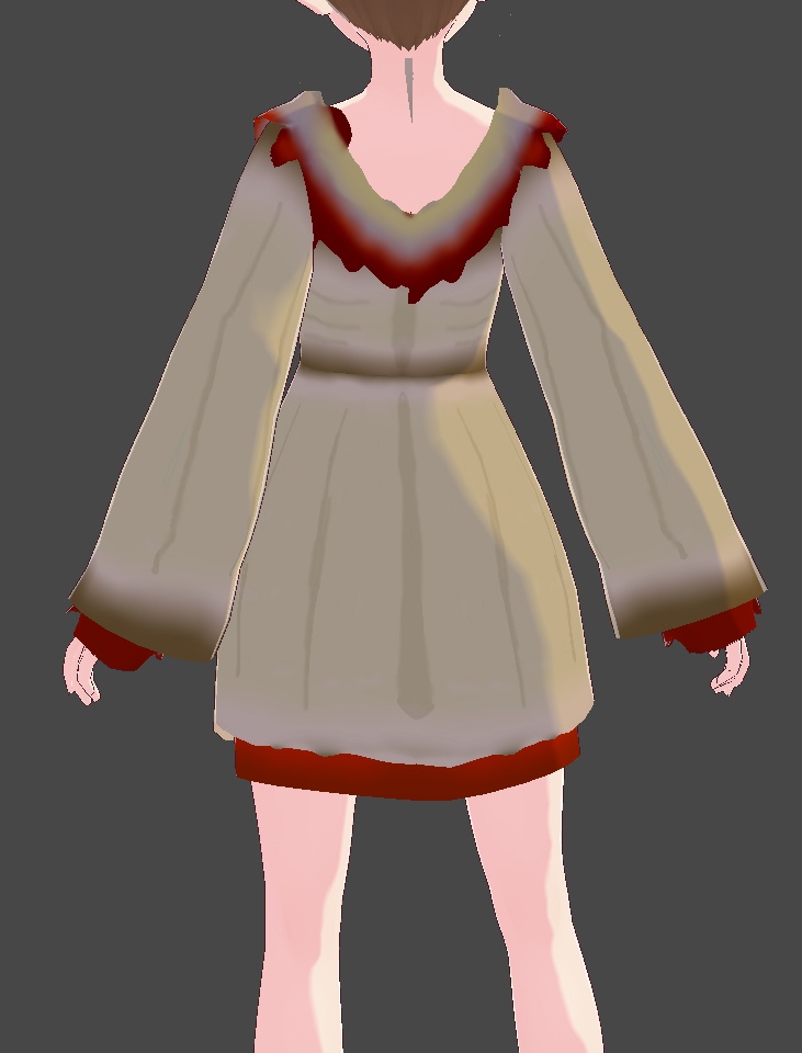 Vroid Ribbed Dirty Dress