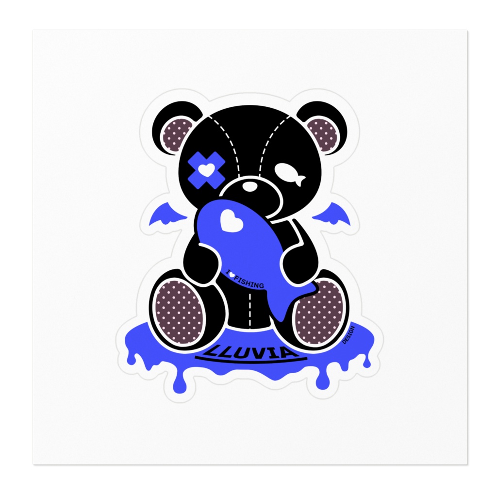 じゅびくまちゃんステッカー(青)