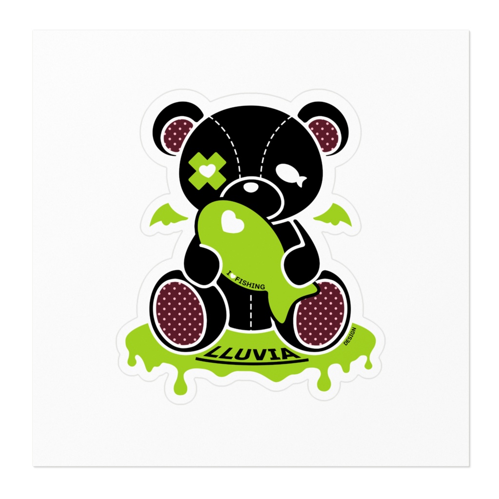 じゅびくまちゃんステッカー(緑)