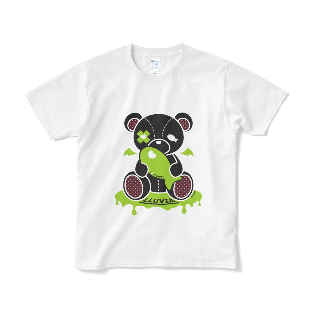 じゅびくまちゃんTシャツ(白緑)