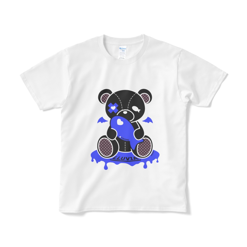 じゅびくまちゃんTシャツ(白青)