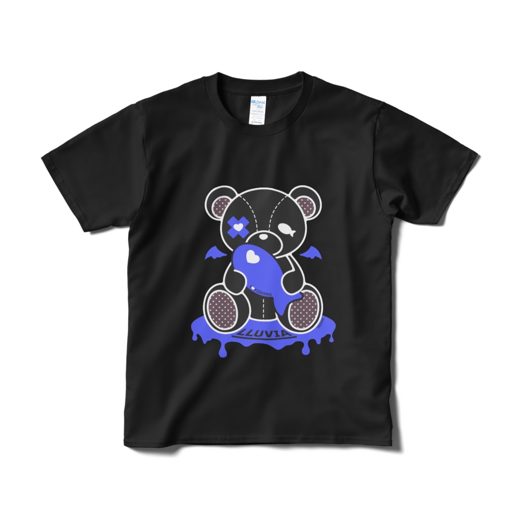 じゅびくまちゃんTシャツ(黒青)