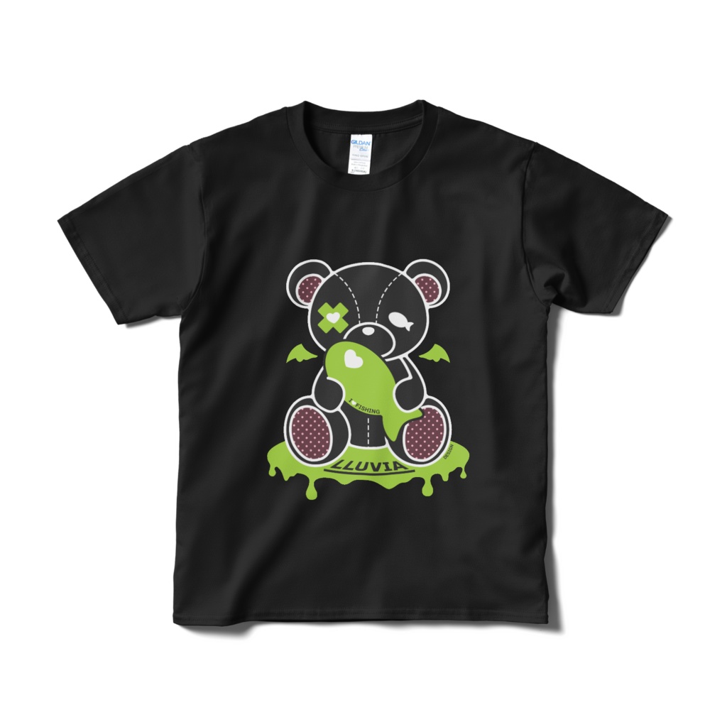 じゅびくまちゃんTシャツ(黒緑)