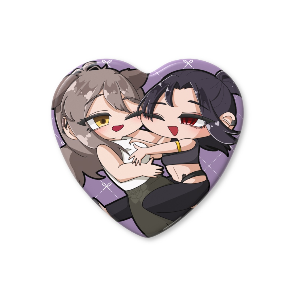 オリキャラうちよそ ハート缶バッジ 【美零×千結】