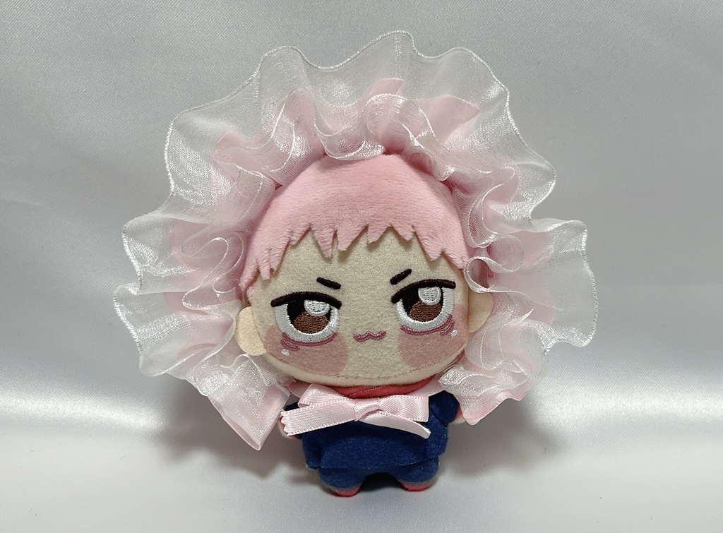10～13cmぬい(ギンガムチェックピンク)赤ちゃんボンネット