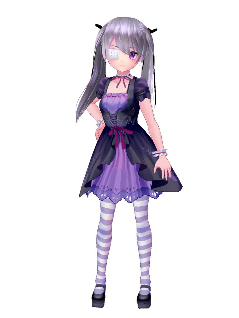 【VRoid用ヘアプリセット】リトルマダムツインテール