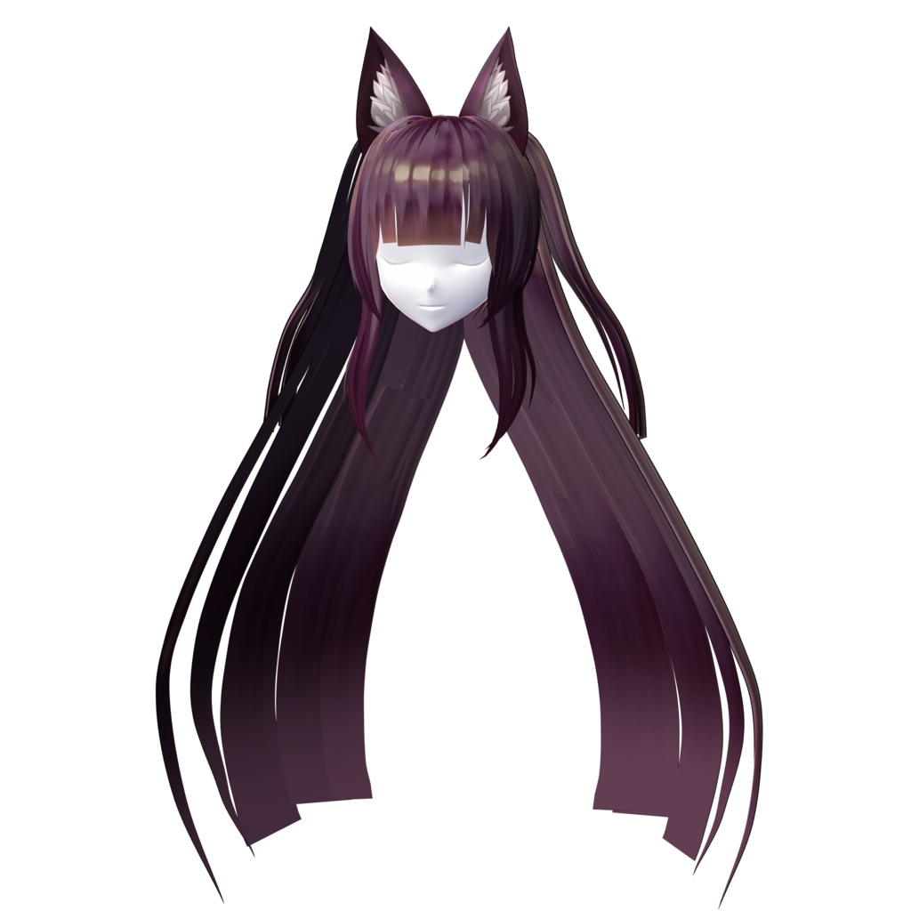 【VRoid用ヘアプリセット】ミコトフォックスヘア