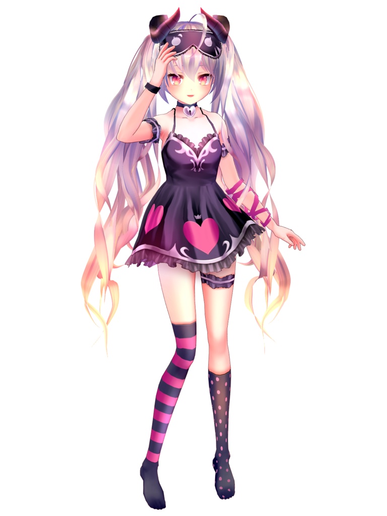 【VRoid用ヘアプリセット】ロゼッタツインテール