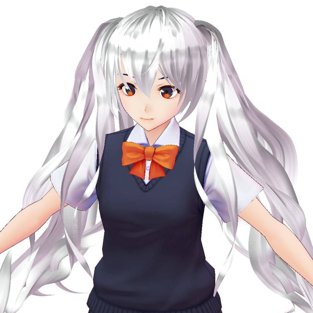 【VRoid用ヘアプリセット】ロゼッタツインテール