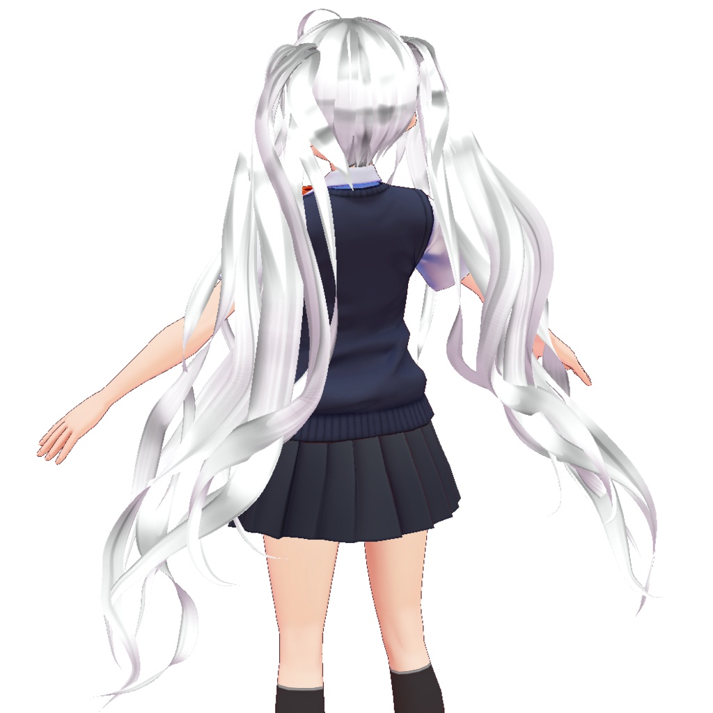 【VRoid用ヘアプリセット】ロゼッタツインテール